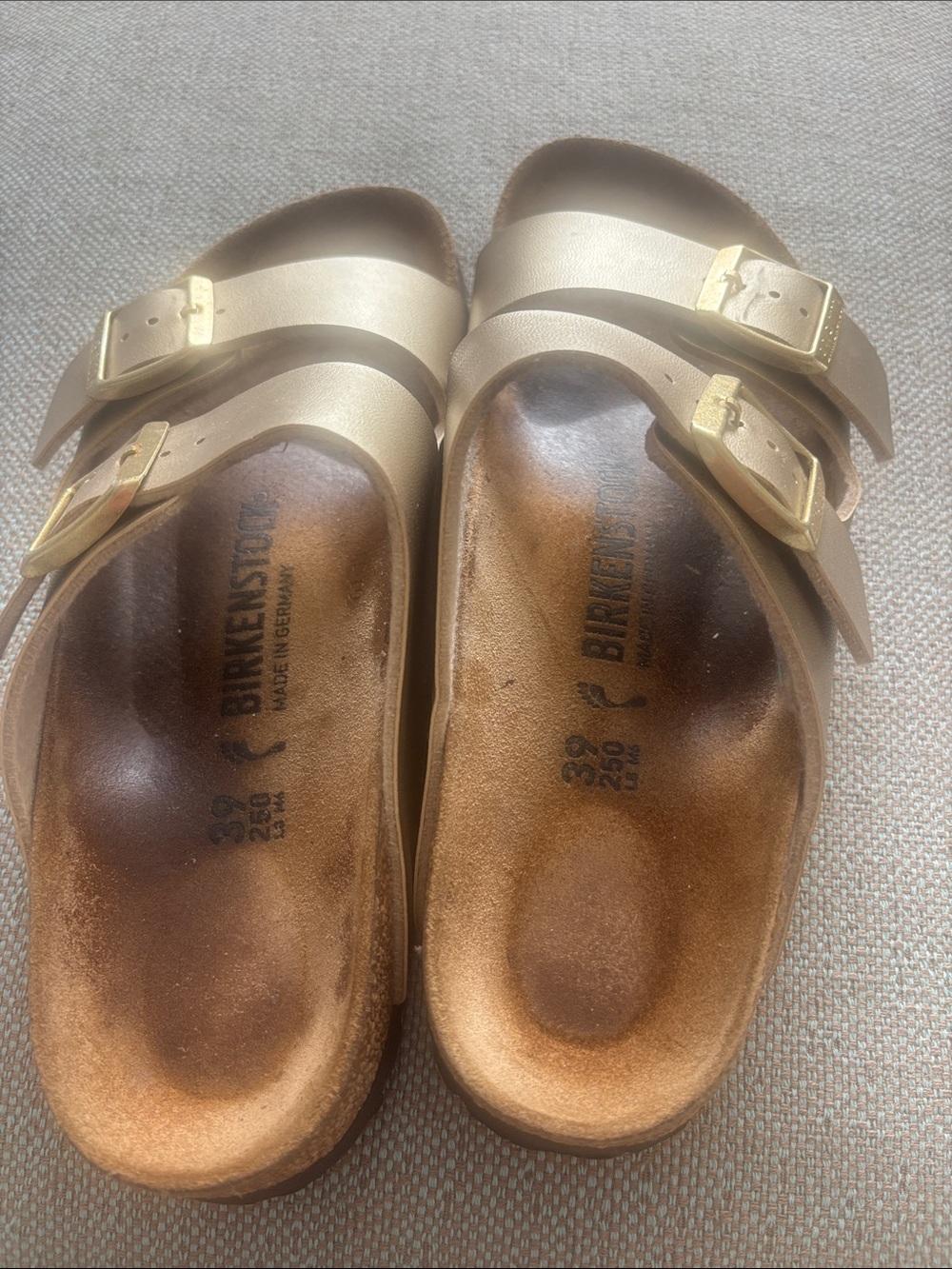 Birkenstock Arizona Metallic gold Two-Strap Sandal - Women's - Picture 3 of 5